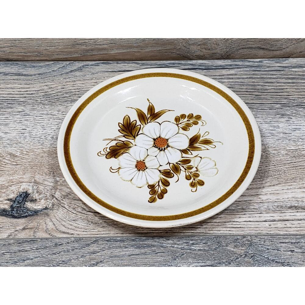 Mountain Wood Collection Stoneware Dried Flowers Salad Plates 4